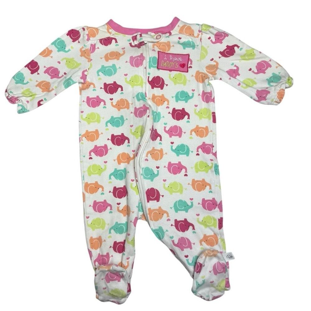 First Moments Sleeper Pajamas Baby Girl Elephants 6 Months